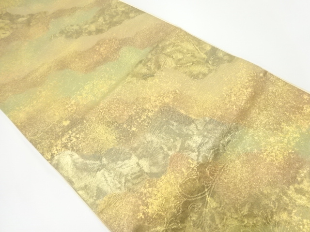 JAPANESE KIMONO / VINTAGE FUKURO OBI / OUTLET ITEM / WOVEN FLOWER ARABESQUE